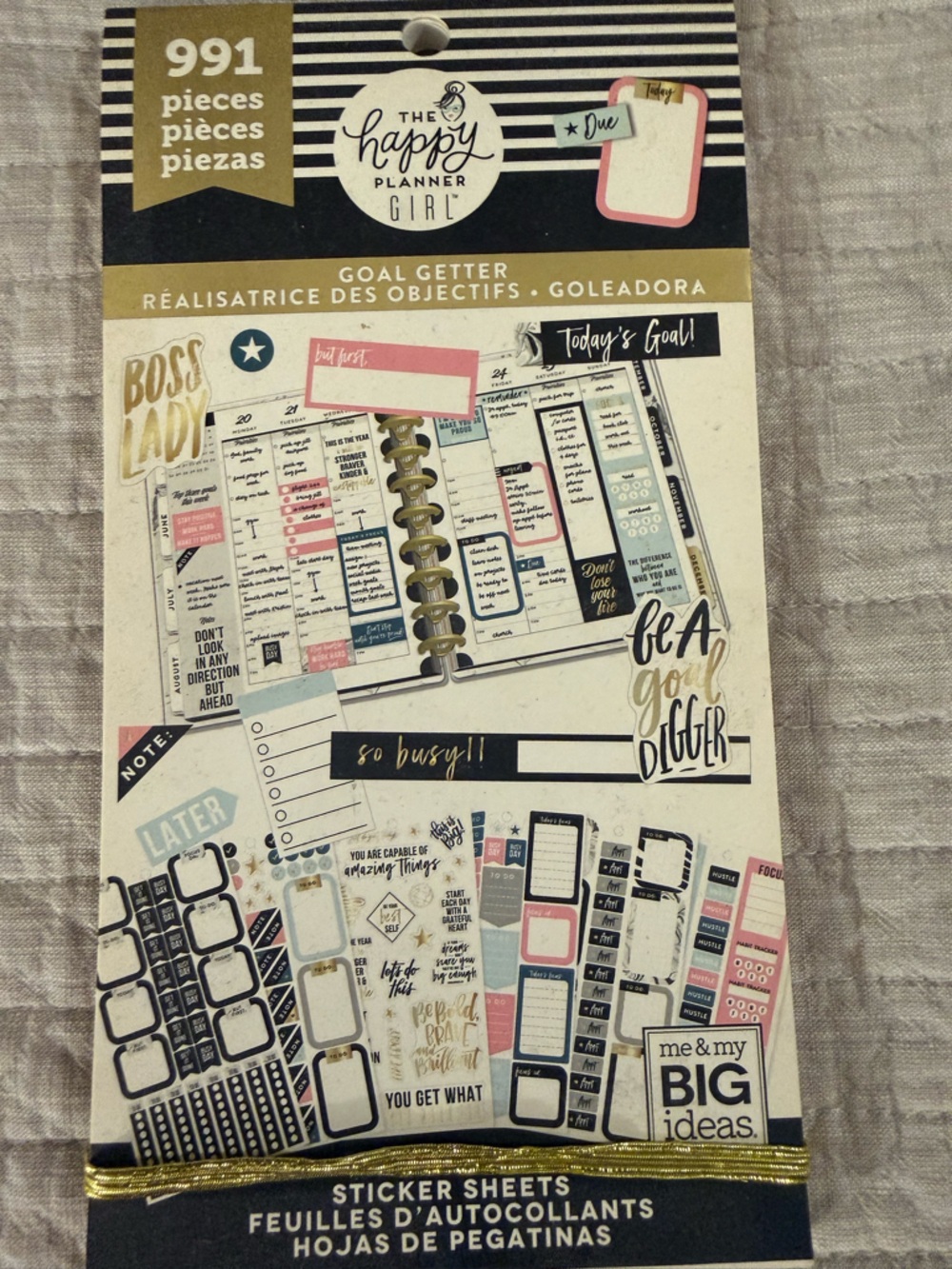 The Happy Planner Goal Getter Sticker  Book- Pink, Blue, Gold, Black